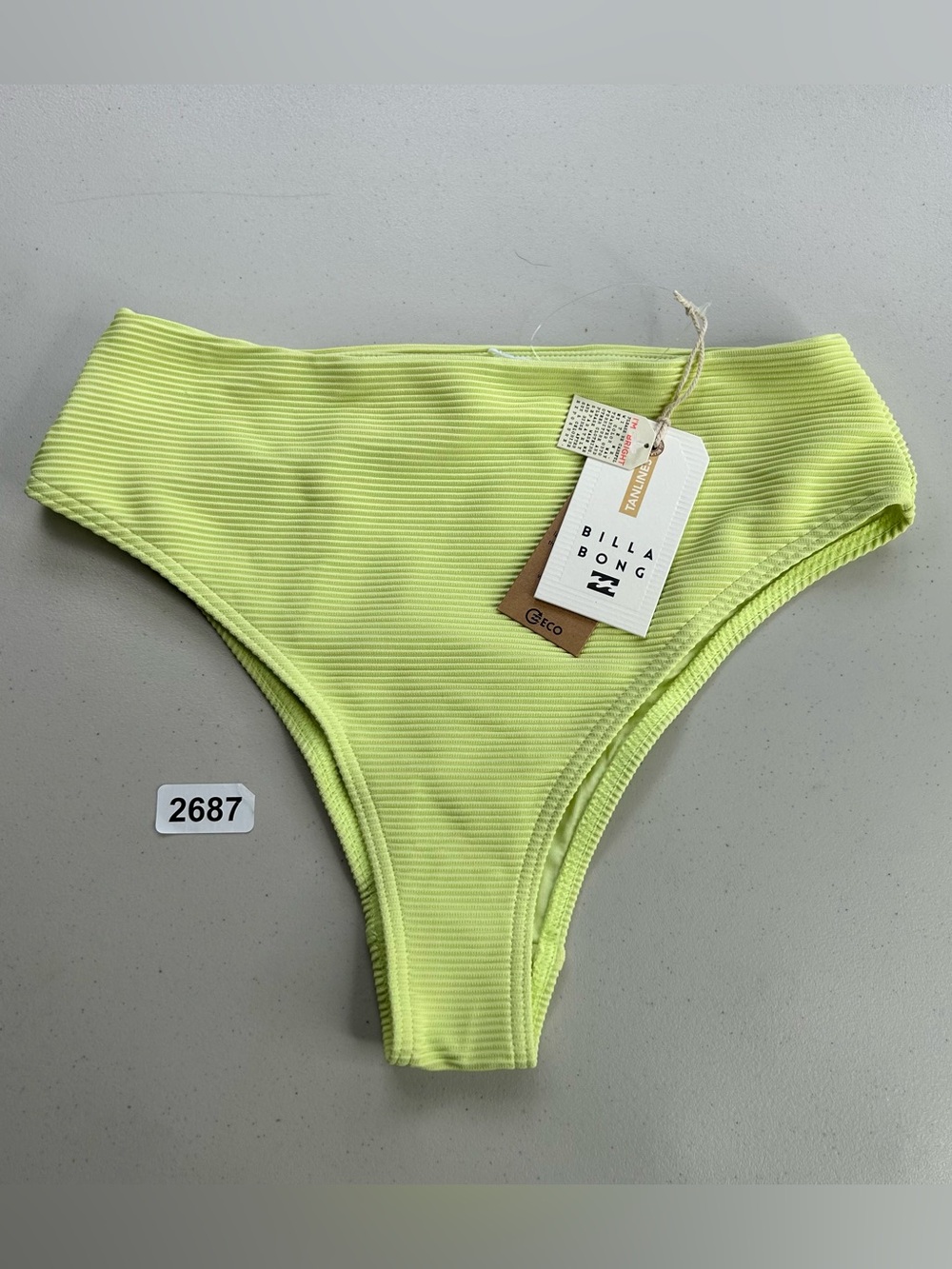 Billabong Bikini Bottom Medium Green Skimpy Coverage Tanlines High Maui Rider